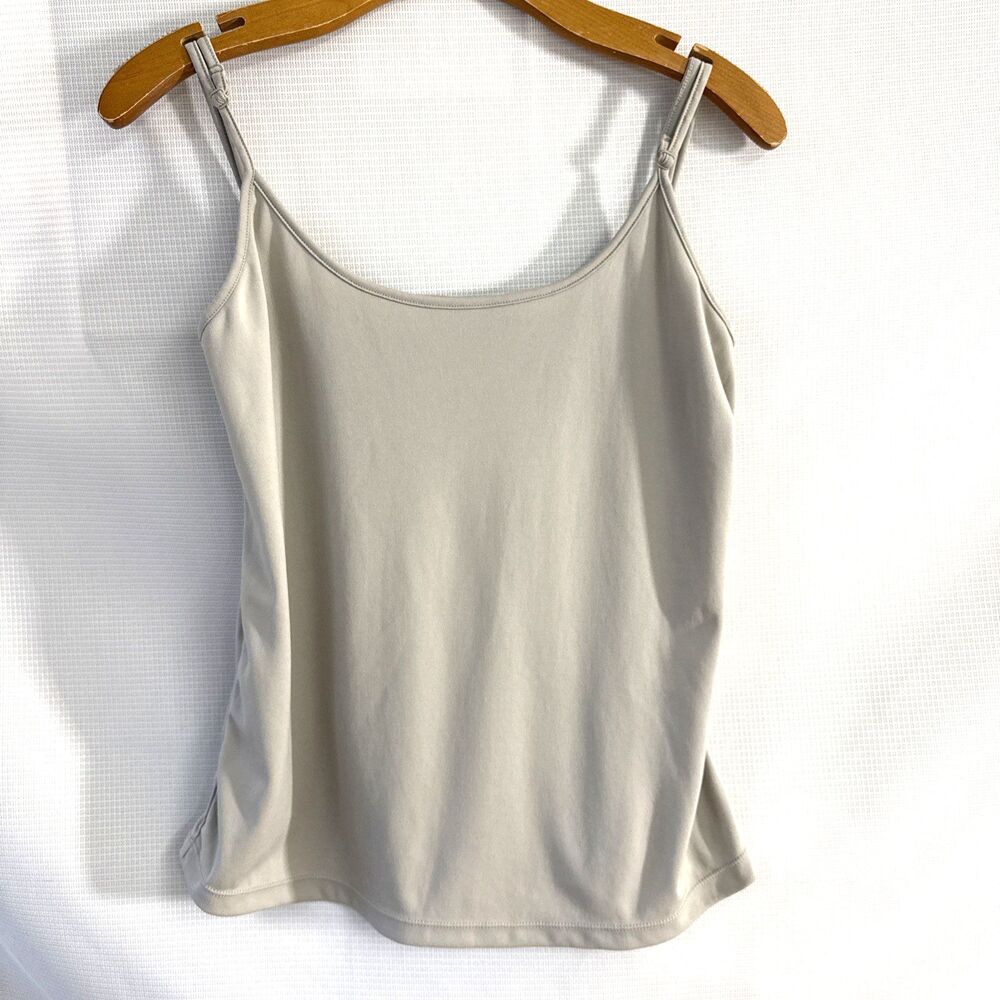 Apostrophe Beige Cami Tank Adjustable Strap Cream Essential Layering Top - L